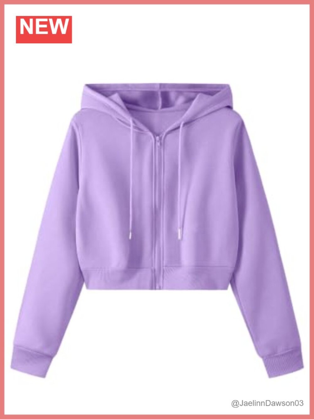 Women's Fleece Cropped Zip Up Hoodie Drawstring Long Sleeve Jacket